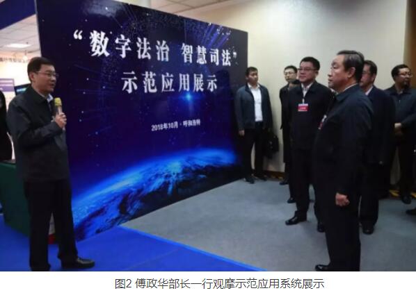 图2 傅政华部长一行观摩示范应用系统展示